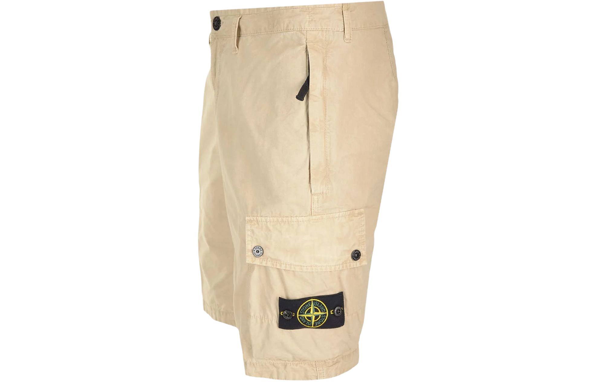 STONE ISLAND SS24  Beige Straight-Cut Utility Bermuda Shorts with Zipper. 8015L11WA-V0195 圖 4