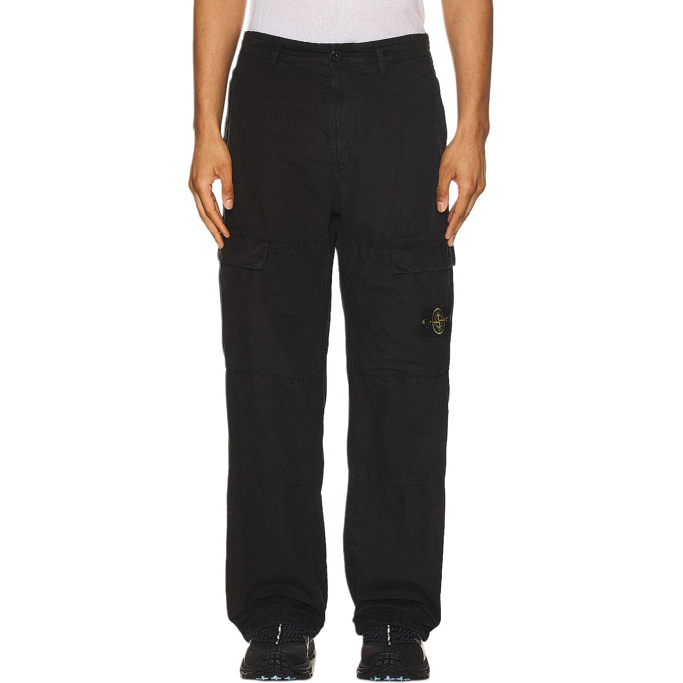 STONE ISLAND SS24  Black Cargo Pants Straight Fit with Zipper Mid-Waist 8015311WA-V0129 圖 5