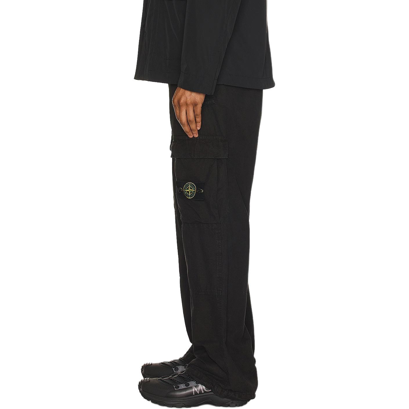STONE ISLAND SS24  Black Cargo Pants Straight Fit with Zipper Mid-Waist 8015311WA-V0129 圖 6