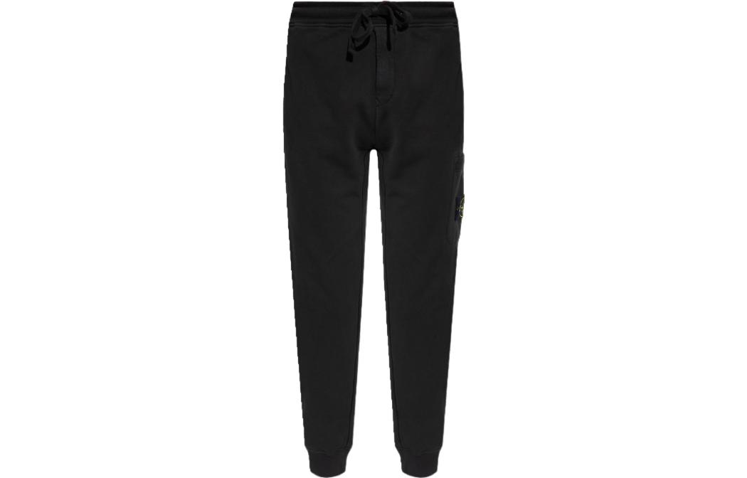 Order STONE ISLAND SS24 Pantalones Jogger Negros Casual Cintura Elástica Ajustados 801564451-A0029