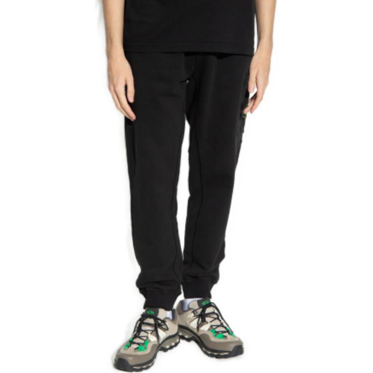 Shop STONE ISLAND SS24 Pantalones Jogger Negros Casual Cintura Elástica Ajustados 801564451-A0029