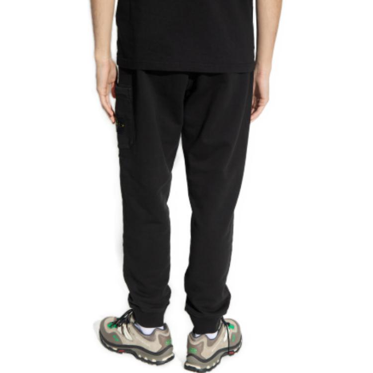 Purchase STONE ISLAND SS24 Pantalones Jogger Negros Casual Cintura Elástica Ajustados 801564451-A0029