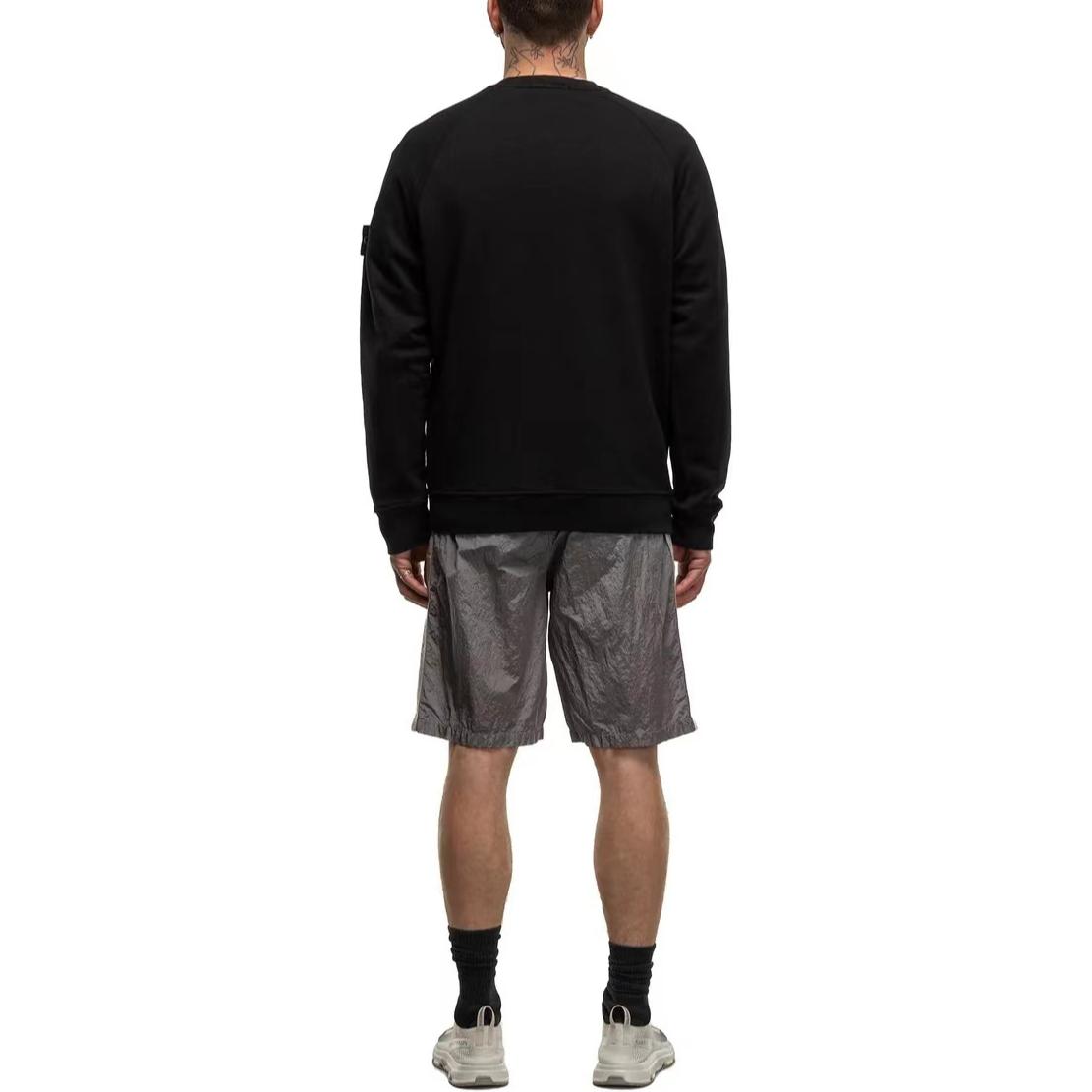 STONE ISLAND SS24  Black Cotton Logo Crewneck Sweatshirt 801566060-V0029 圖 5