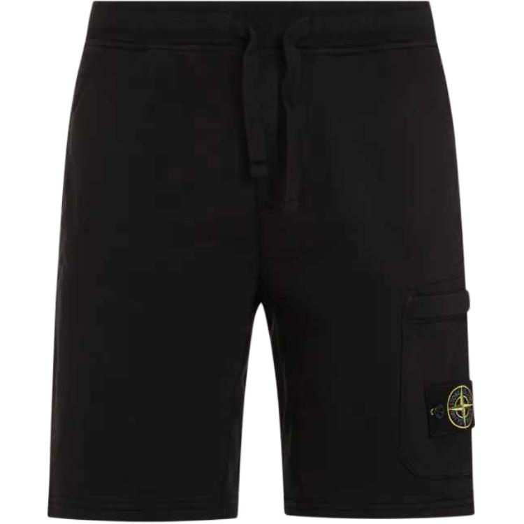 STONE ISLAND SS24  Black Drawstring Mid-Rise Casual Shorts. 801564651-A0029 圖 2