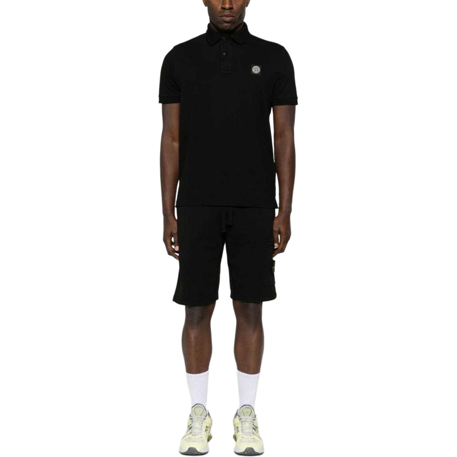 STONE ISLAND SS24  Black Drawstring Mid-Rise Casual Shorts. 801564651-A0029 圖 6