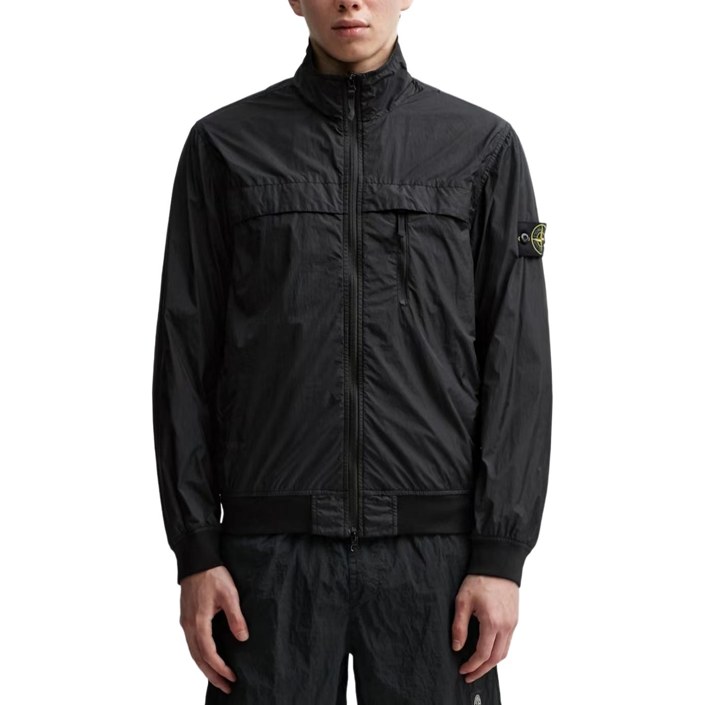 Stone Island SS24  Black Lightweight Zip Jacket with Sleeve Logo and Chest Pocket 801541022-V0029 圖 4