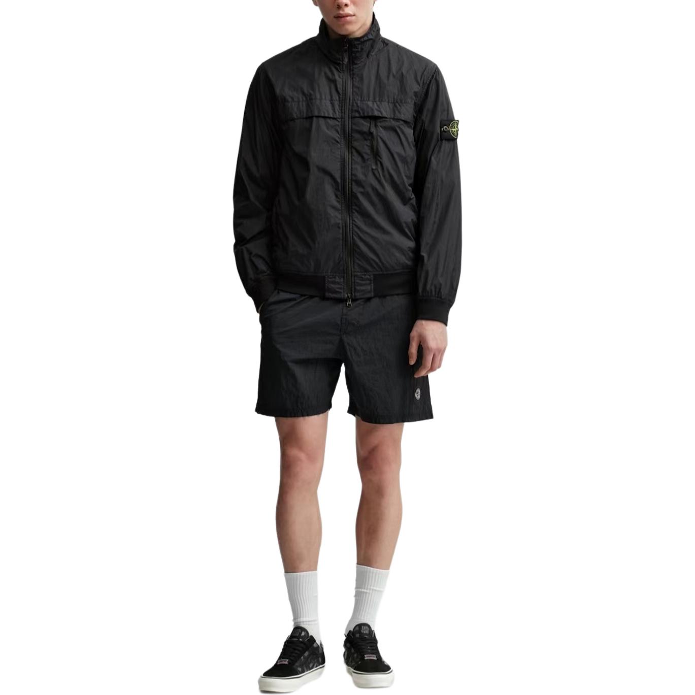 Stone Island SS24  Black Lightweight Zip Jacket with Sleeve Logo and Chest Pocket 801541022-V0029 圖 6