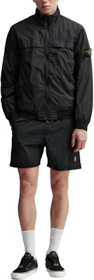 Stone Island SS24 Black Lightweight Zip Jacket with Sleeve Logo and Chest Pocket 801541022-V0029 Details for Stone Island SS24 Black Lightweight Zip Jacket with Sleeve Logo and Chest Pocket 801541022-V0029