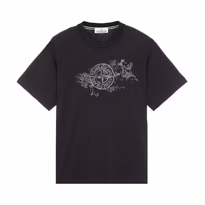 STONE ISLAND SS24 Black Logo Graphic T-Shirt. 80152RCE8-V0029