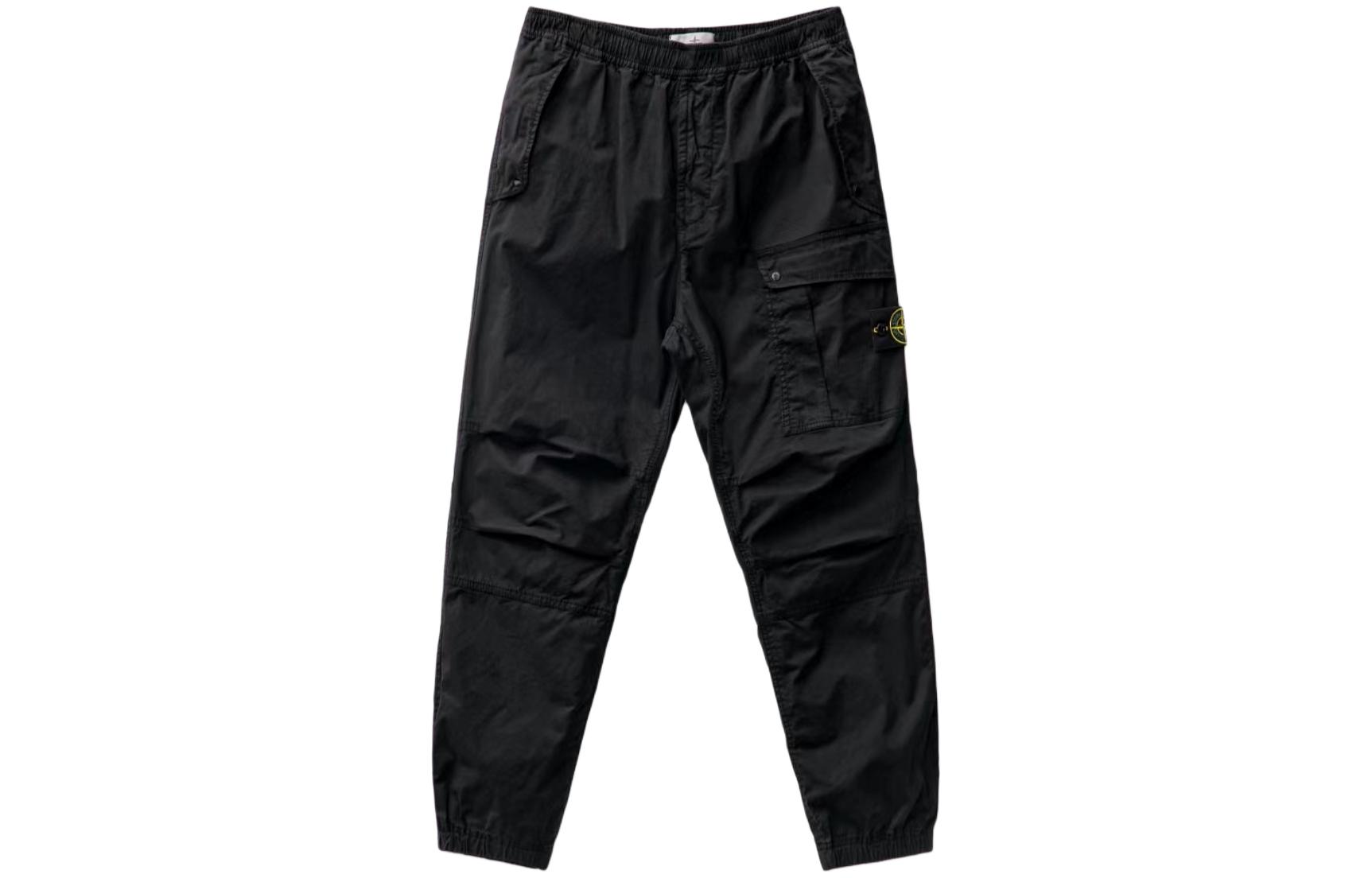 Order STONE ISLAND SS24 Pantalones Jogger Negros Slim Fit de Algodón Supima Twill. 801530510-V0029