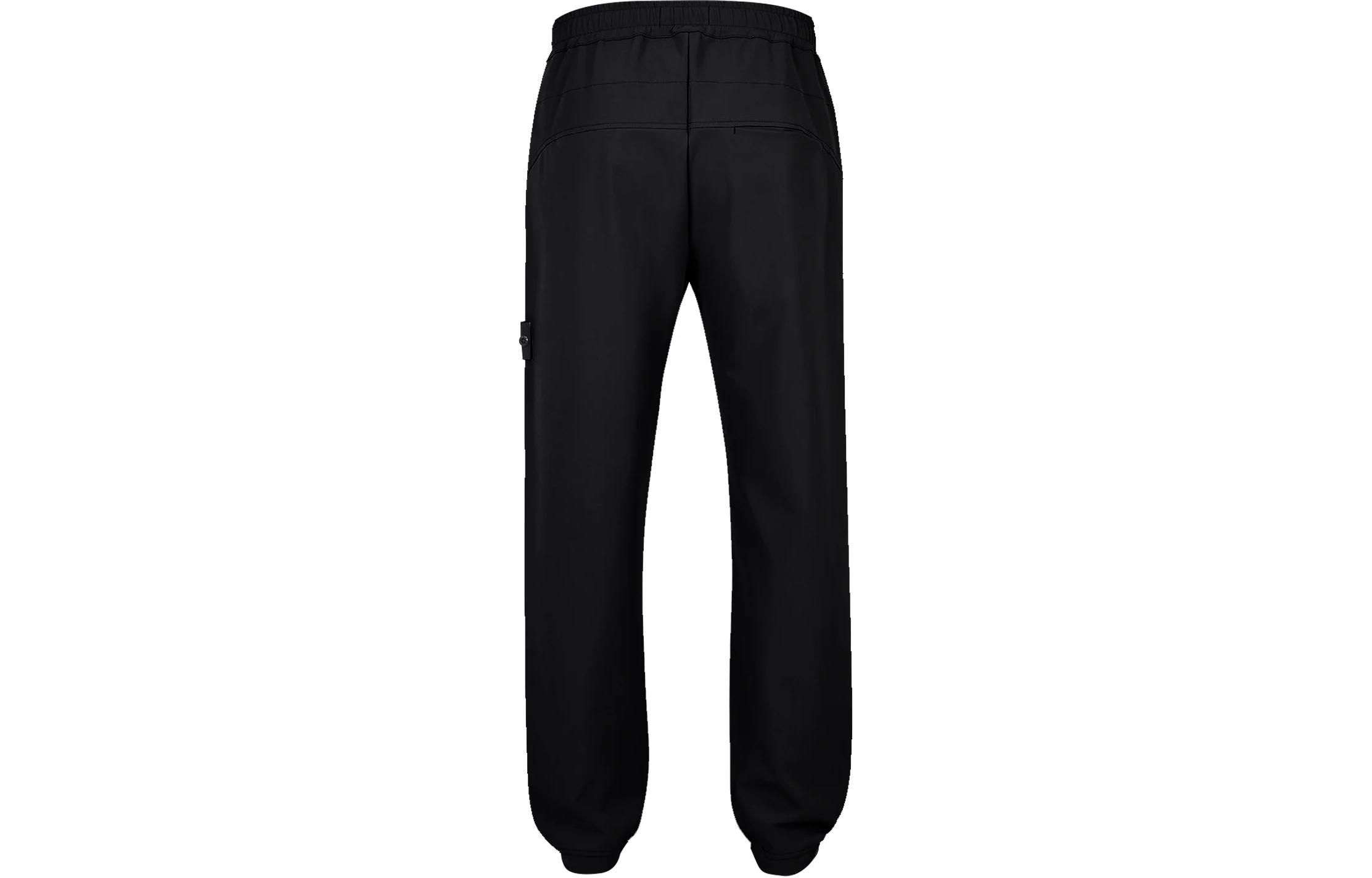 Lookbook STONE ISLAND SS24 黑色拉鍊休閒長褲附標誌 801562353-V0029