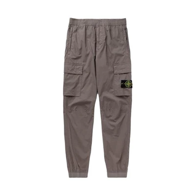Stone Island SS24 Cargo Joggers Dove Gray Elastic Waist Relaxed Fit Pants. 801531303-V0092