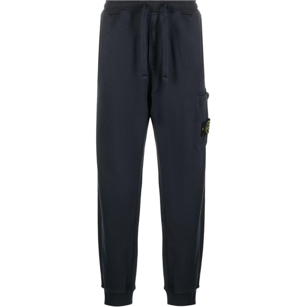 STONE ISLAND SS24  Casual Jogger Pants Blue Elastic Waist Minimal Design 801564451-A0020