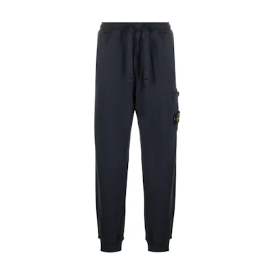 STONE ISLAND SS24 Casual Jogger Pants Blue Elastic Waist Minimal Design 801564451-A0020