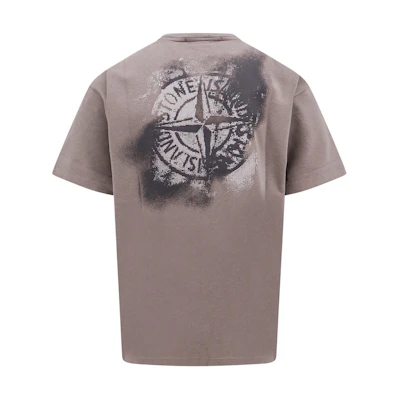 Stone Island SS24 Dirtyfit Logo Print Crewneck T-Shirt Dove Grey. 80152RCE6-V0092