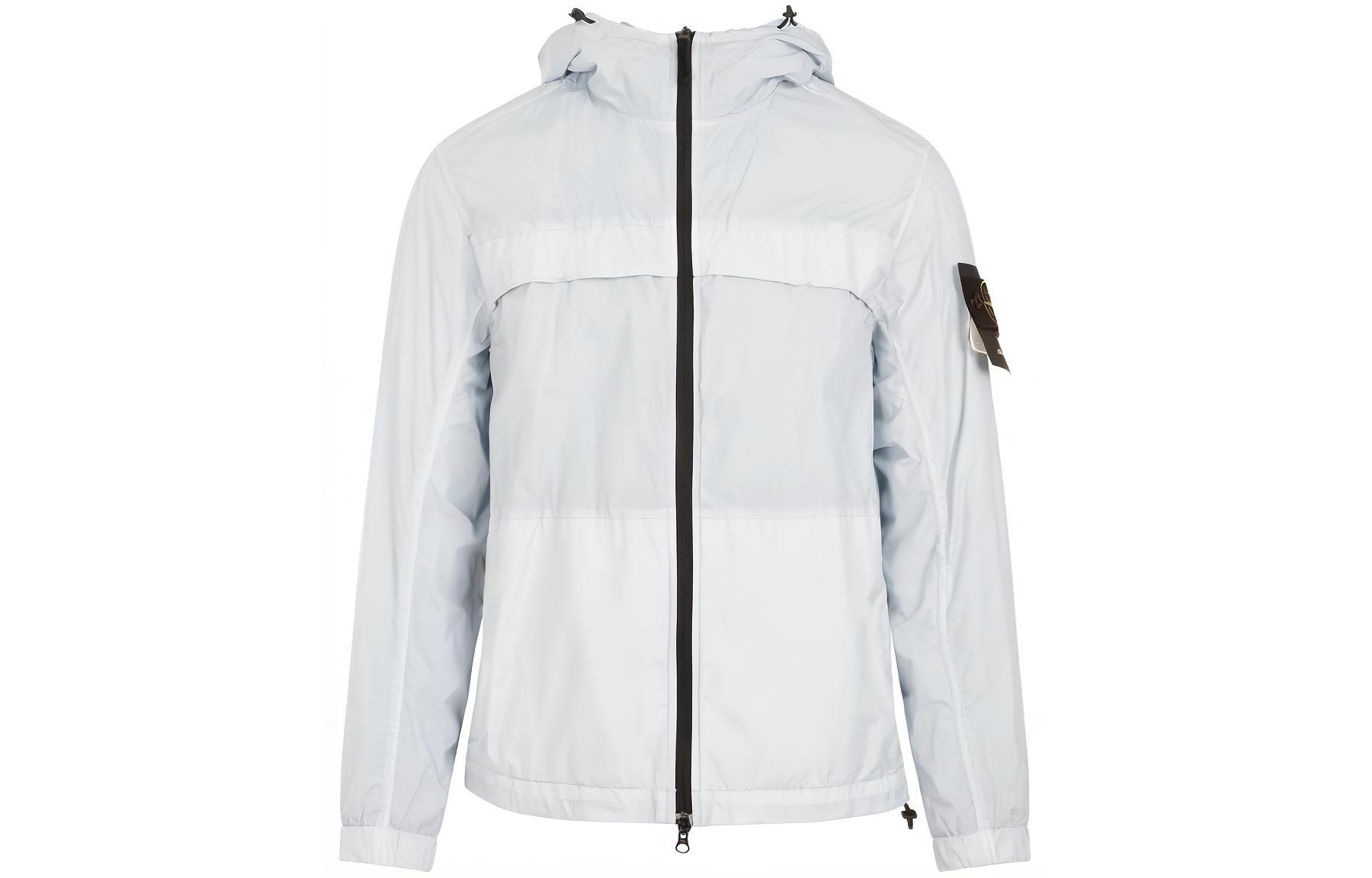 Stone Island SS24  Frost Blue Lightweight Recycled Nylon Hooded Jacket 801540922-V0041