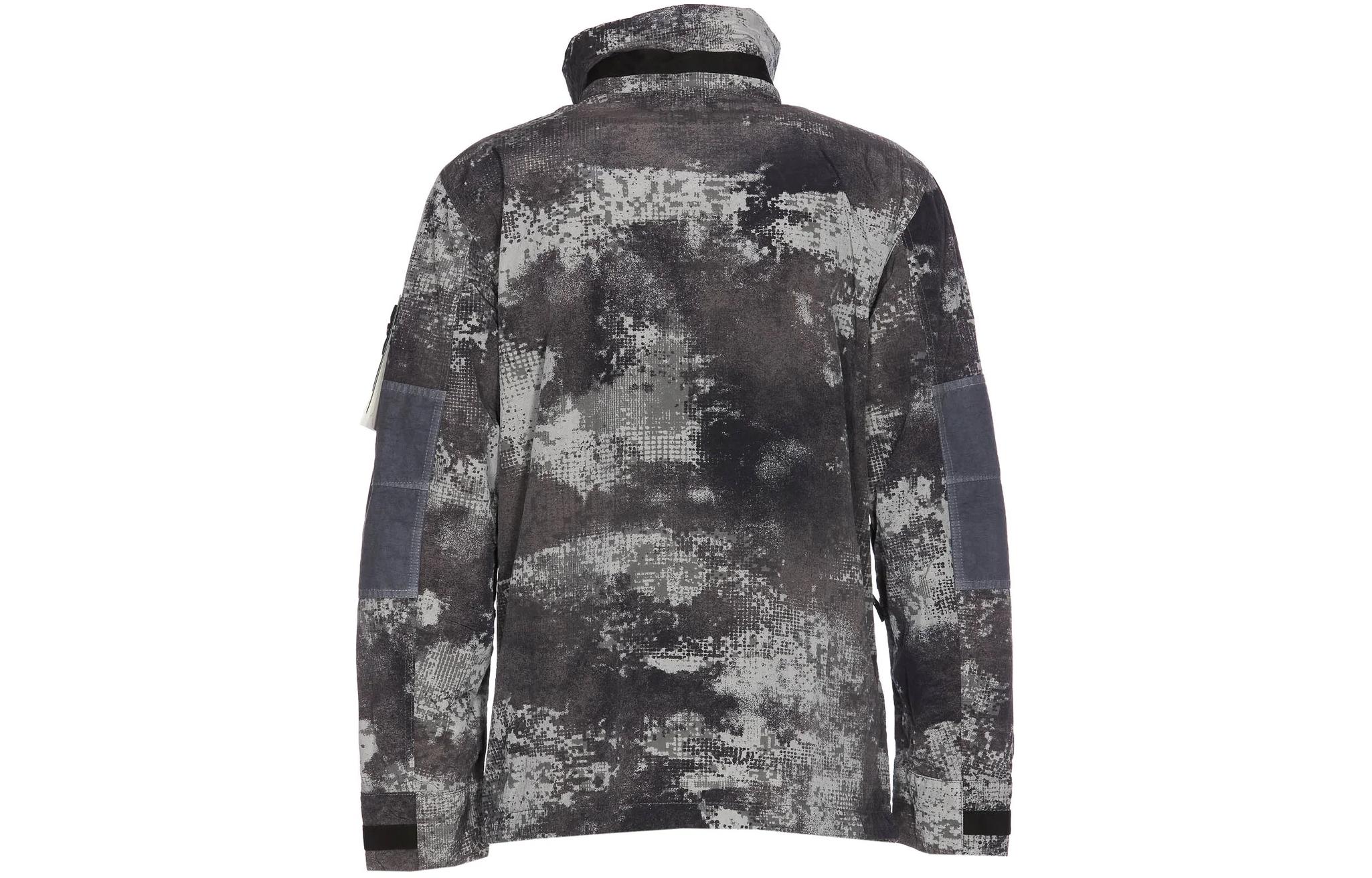 Shop 스톤아일랜드 SS24 그레이 카모 스탠드칼라 집업 자켓. 8015438E1-V0060