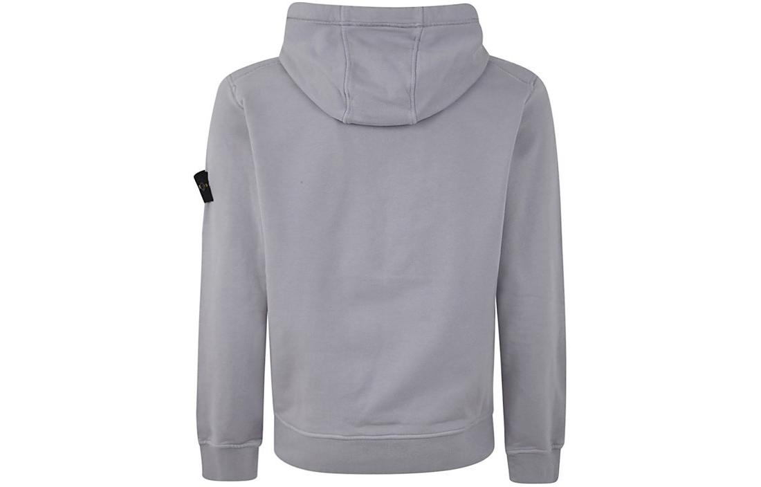 STONE ISLAND SS24  Grey Solid Color Hoodie with Pockets and Long Sleeves. 801564151-V0064 圖 3