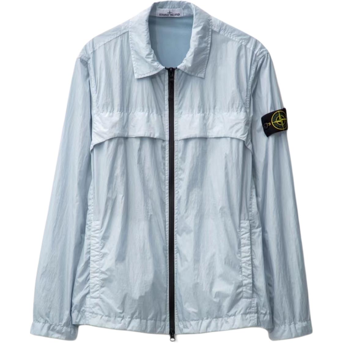 STONE ISLAND SS24  Light Blue Long Sleeve Zip-Up Shirt Jacket. 801510522V0041 圖 2