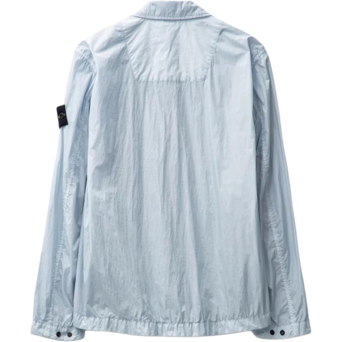 STONE ISLAND SS24  Light Blue Long Sleeve Zip-Up Shirt Jacket. 801510522V0041 圖 3