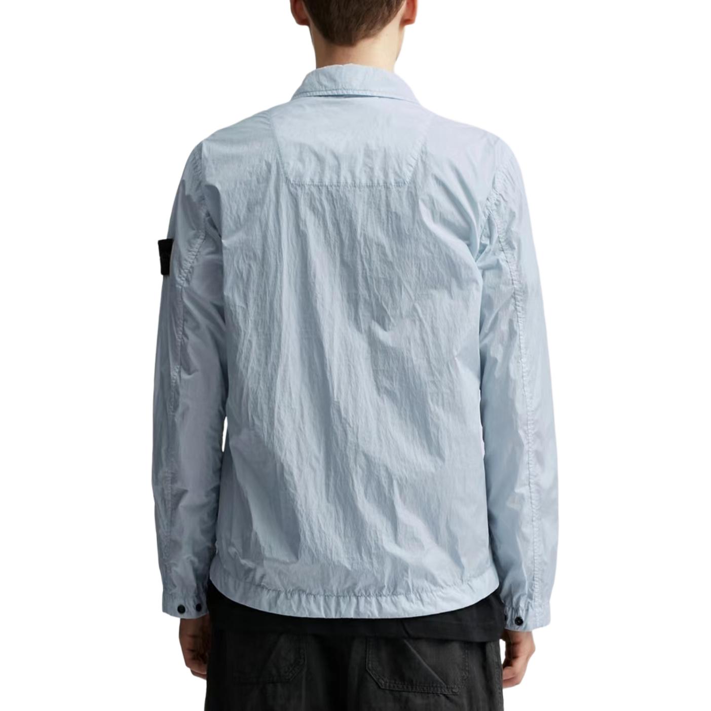 STONE ISLAND SS24  Light Blue Long Sleeve Zip-Up Shirt Jacket. 801510522V0041 圖 5