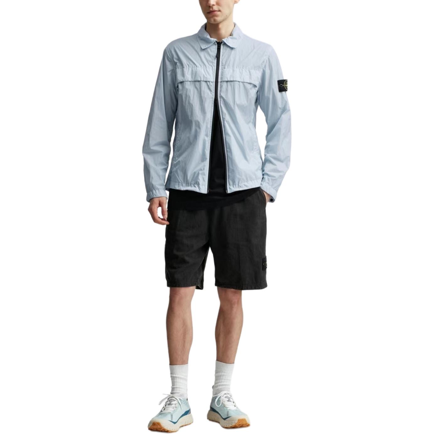 STONE ISLAND SS24  Light Blue Long Sleeve Zip-Up Shirt Jacket. 801510522V0041 圖 6