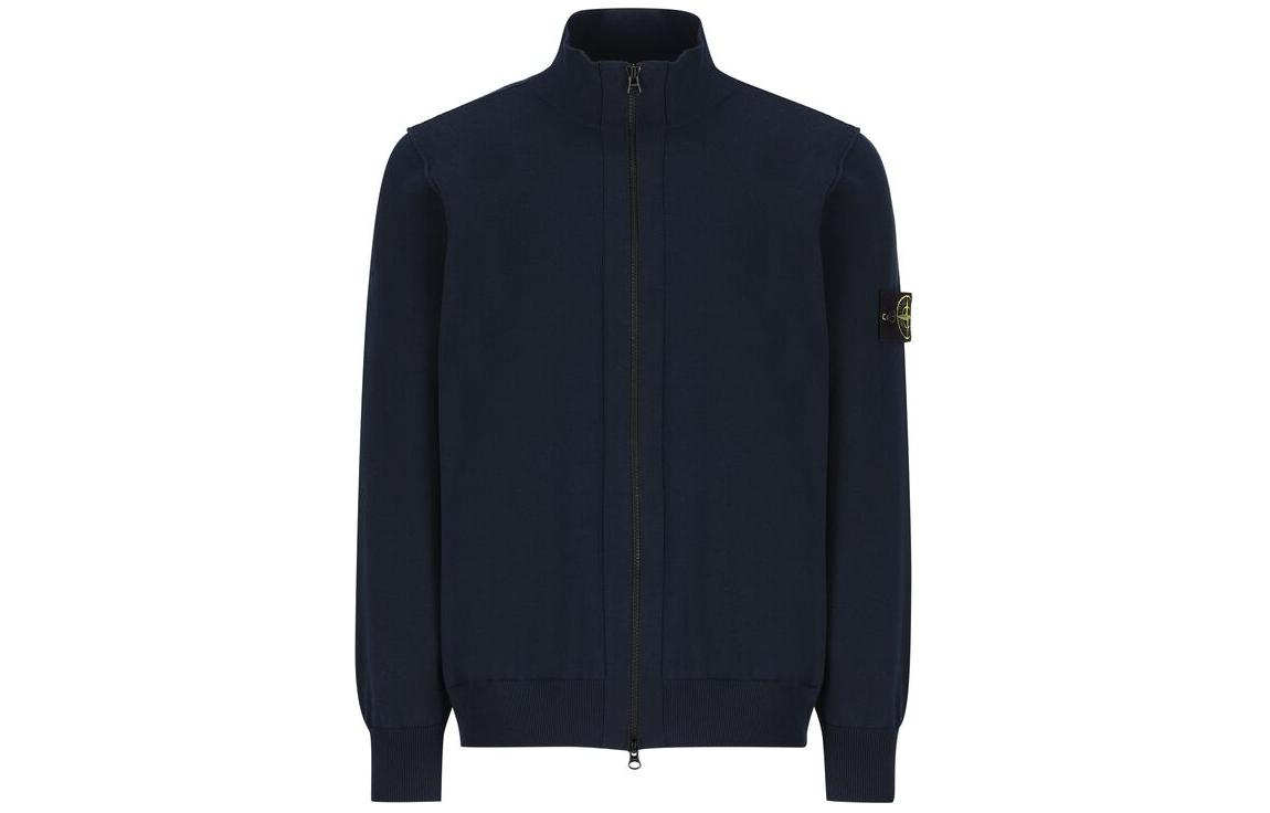 STONE ISLAND SS24  Slim Fit Blue Long Sleeve Sweatshirt with Logo. 8015542B2-V0020