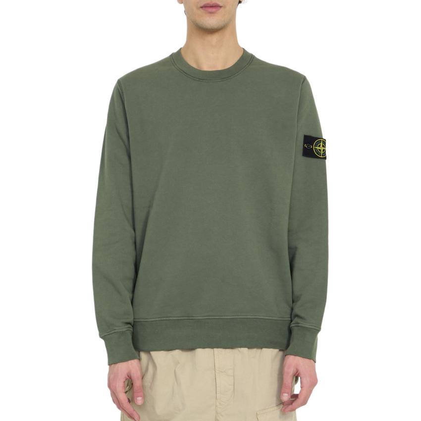 STONE ISLAND SS24  Solid Logo Crewneck Pullover Sweatshirt - Moss Green 801563051-V0059 圖 4