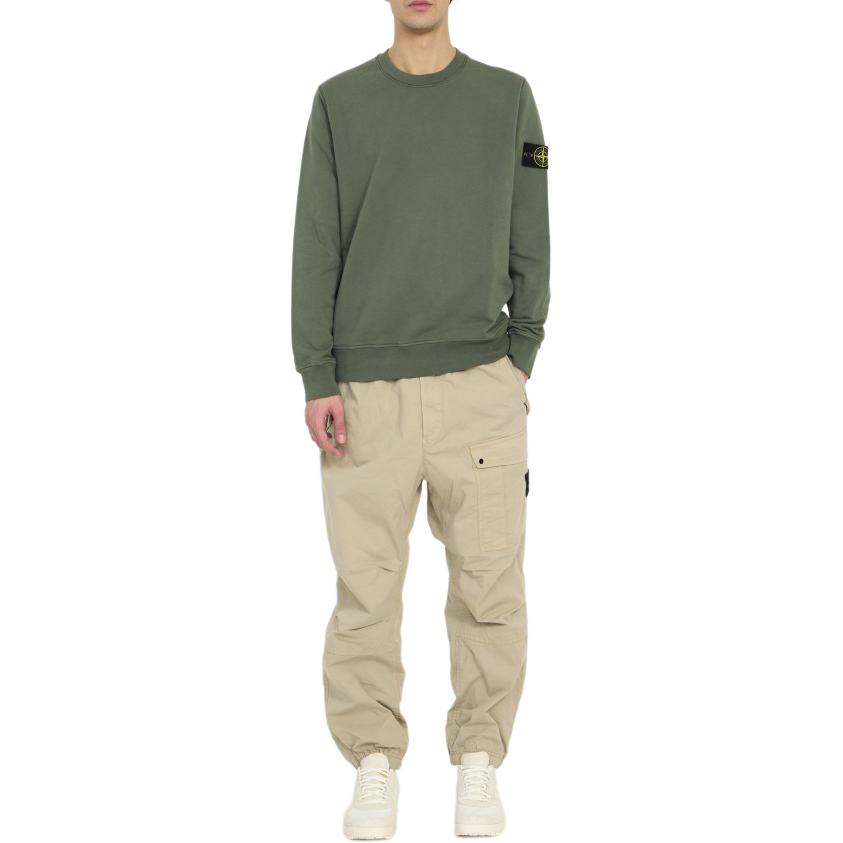 STONE ISLAND SS24  Solid Logo Crewneck Pullover Sweatshirt - Moss Green 801563051-V0059 圖 6