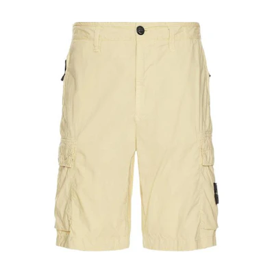 STONE ISLAND SS24 Yellow Zip Straight Denim Shorts 8015L0803-V0091