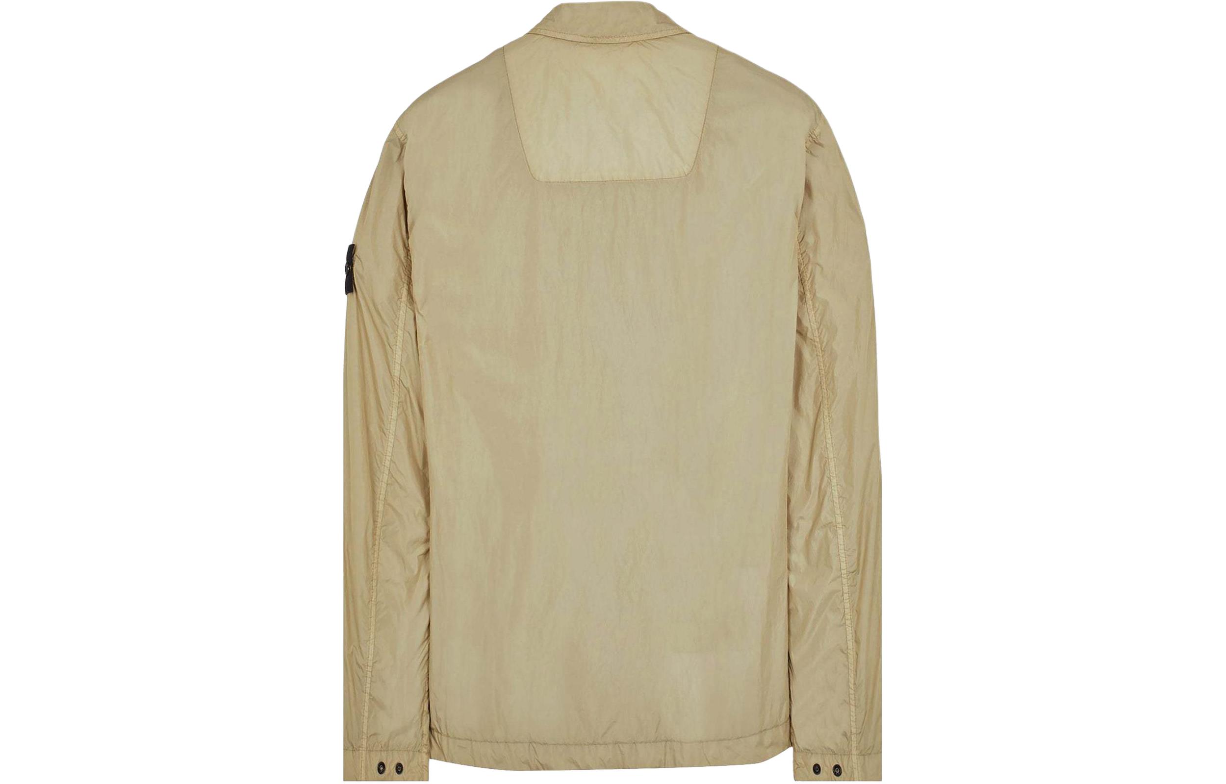 Stone Island SS24 Beige Zip-Up Badge Logo Long Sleeve Jacket for Men. 801510522-V0095 圖 3