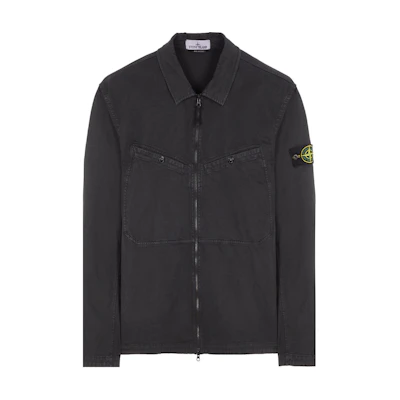 STONE ISLAND SS24 Black Compass Patch Long Sleeve Jacket . 801510104-V0129