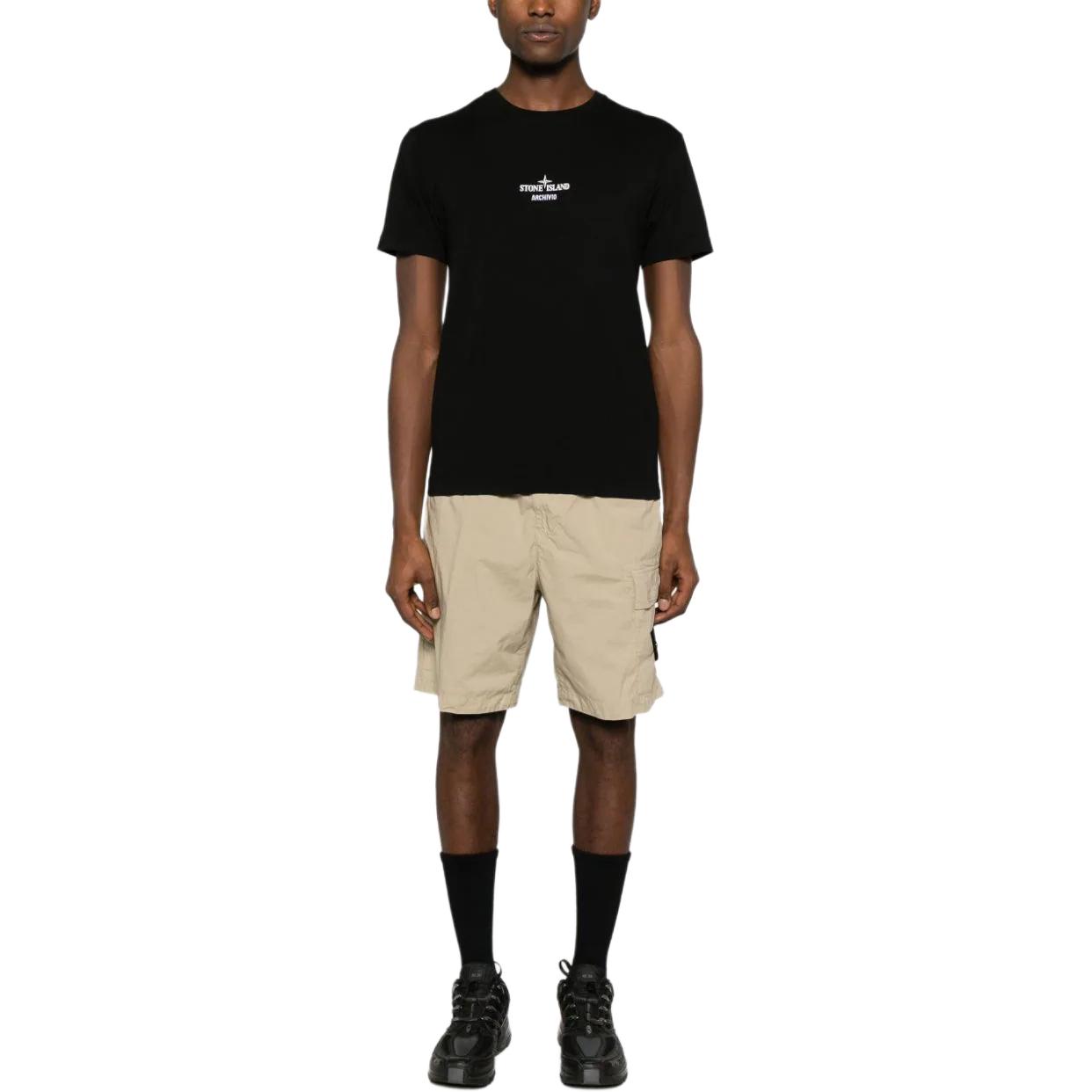 Purchase STONE ISLAND SS24 黑色棉質標誌印花短袖圓領T恤 男款 80152NS91-V0029