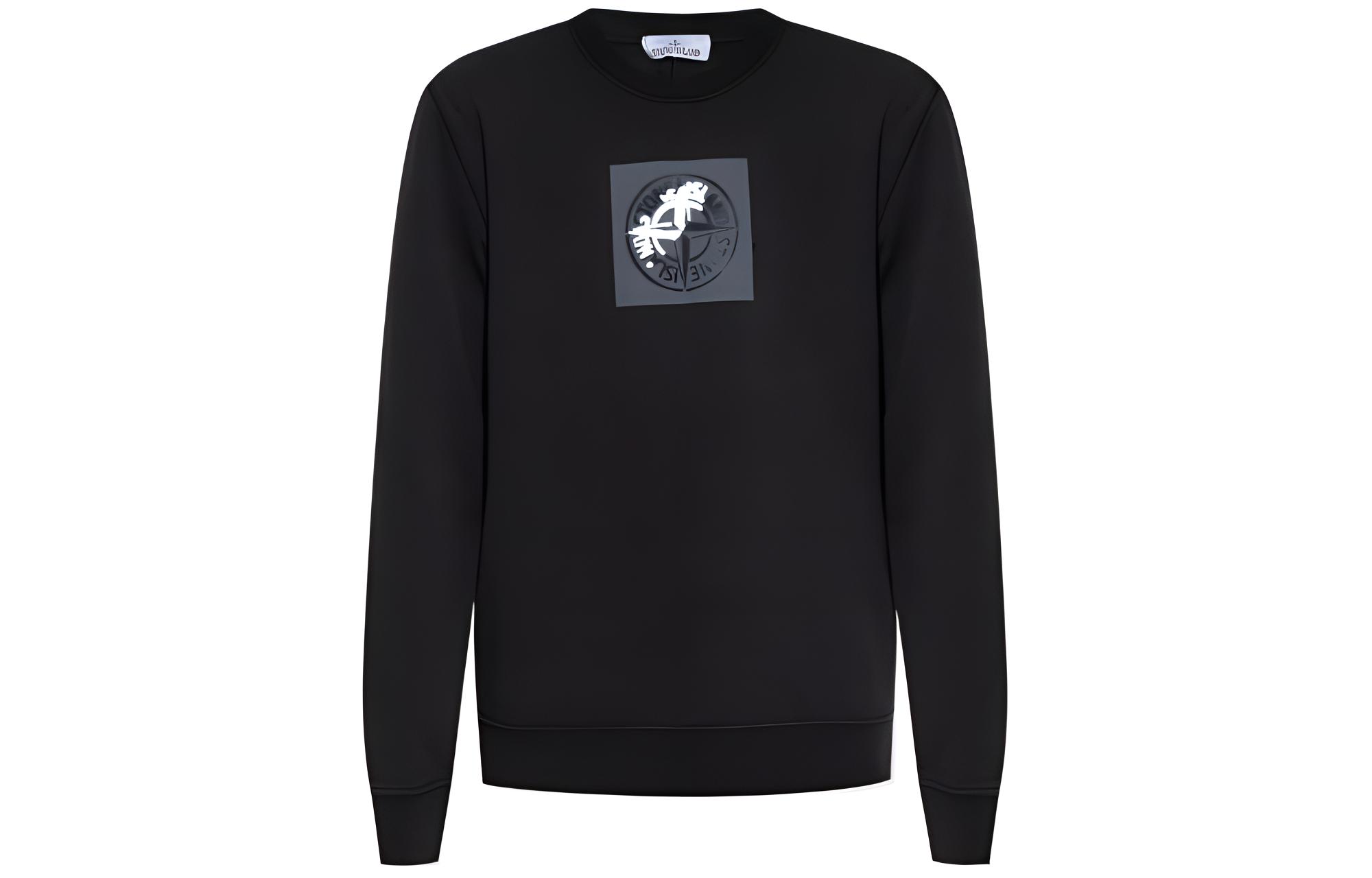 Stone Island SS24 Black Crewneck Pullover Sweatshirt Long Sleeve 801566559-V0029