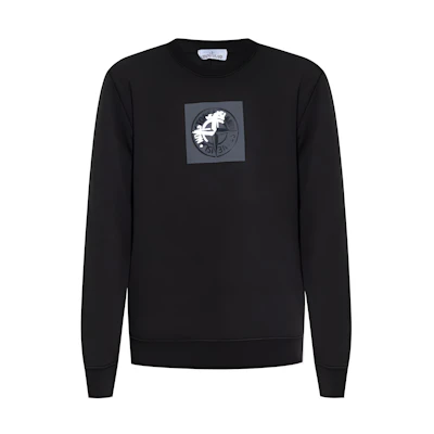 Stone Island SS24 Black Crewneck Pullover Sweatshirt Long Sleeve 801566559-V0029