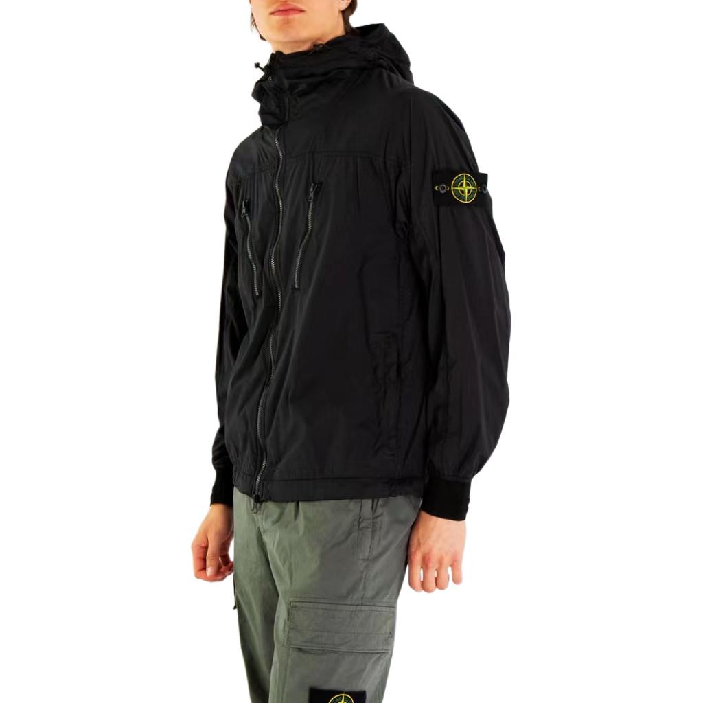 STONE ISLAND SS24 Black Lightweight Hooded Zip Jacket Men 801540425-V0029 圖 5