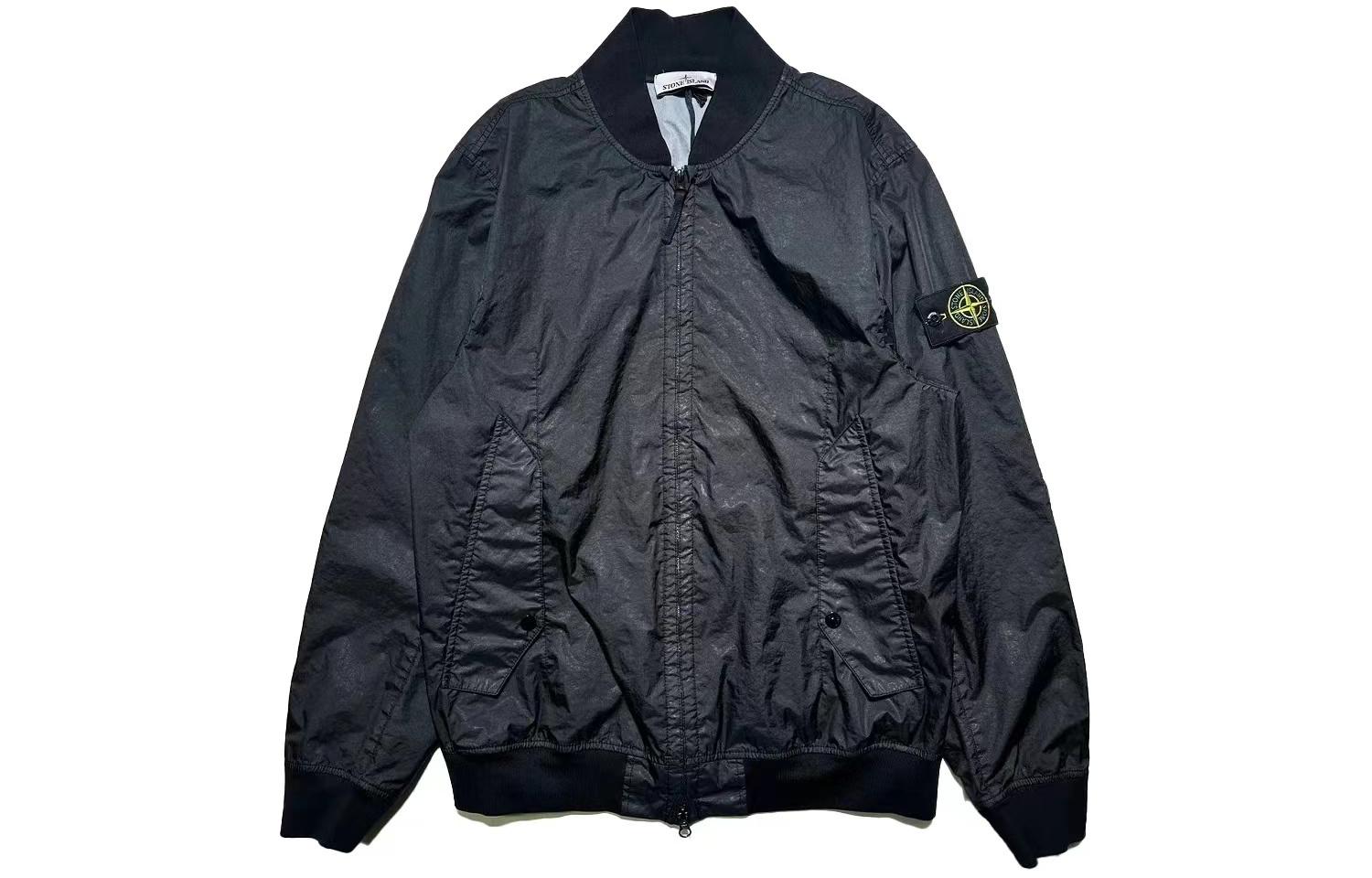 Stone Island SS24 Black Lightweight Windbreaker Softshell Jacket 801541223-V0029
