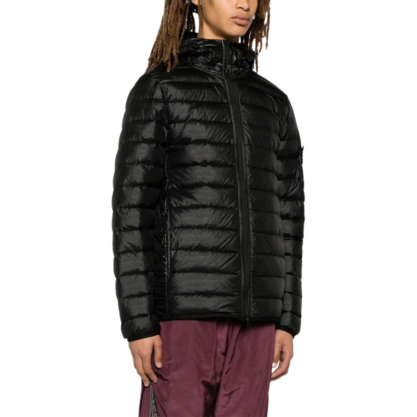 Stone Island SS24 Black Logo Hooded Full-Zip Jacket 801540124-V0029 圖 5