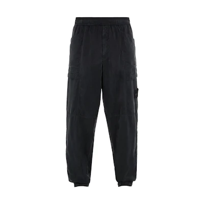 STONE ISLAND SS24 Black Logo Patch Utility Cargo Pants Men 8015315F2-V0029