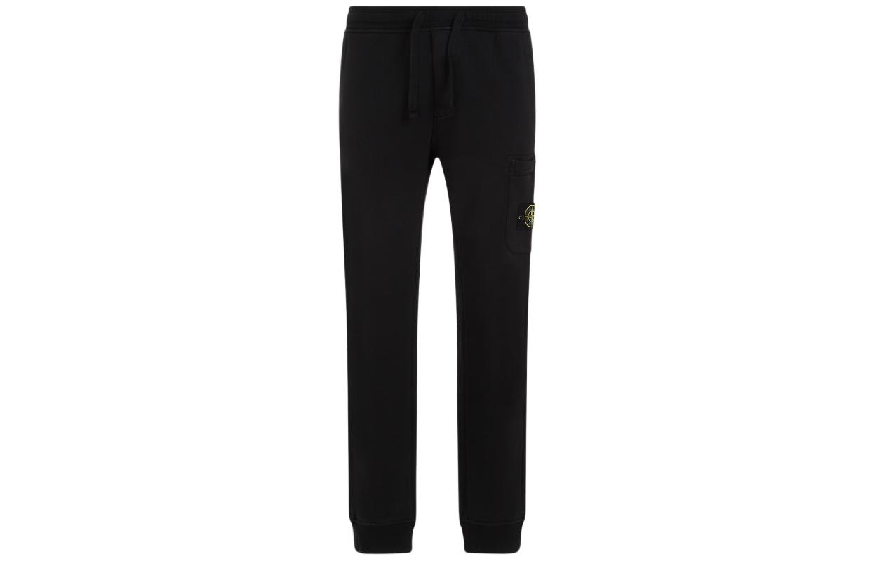 STONE ISLAND SS24 Black Slim Fit Straight Casual Pants with Logo for Men. 801564551-A0029 圖 2