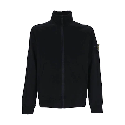 Stone Island SS24 Black Zip-Up Jacket with Pockets and Stand Collar 801564952-V0020