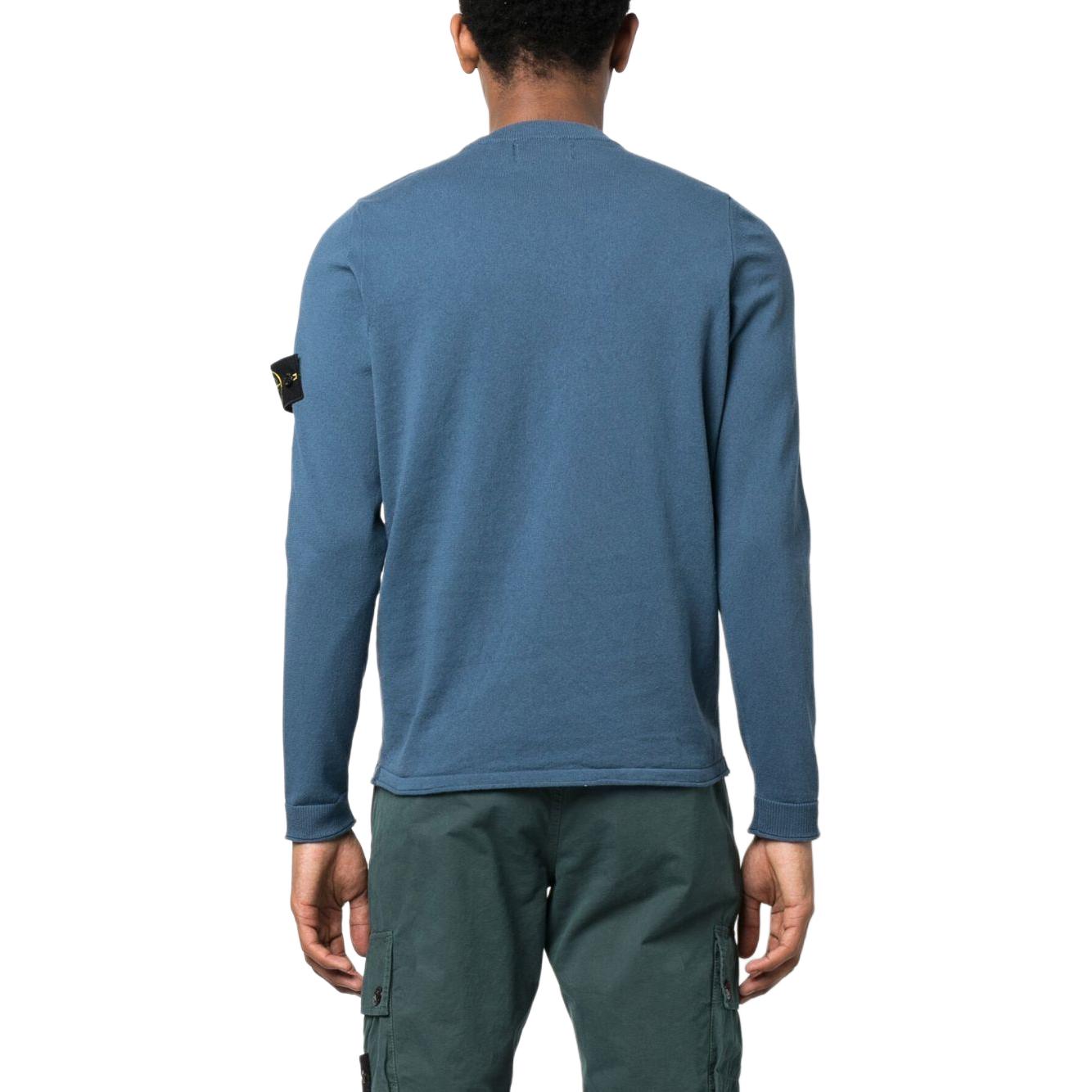 Stone Island SS24 Blue Crewneck Logo Long Sleeve Sweater  Casual Wear 8015532B9-V0024 圖 4