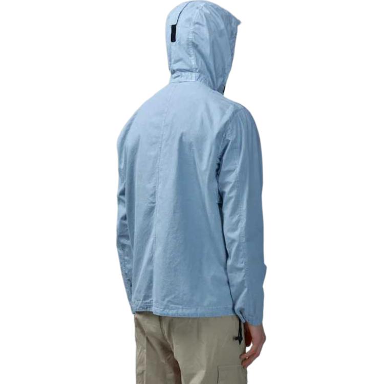 STONE ISLAND SS24 Brushed Cotton Canvas Hooded Shirt Jacket Men Sky Blue 8015106WN-V0141 圖 6