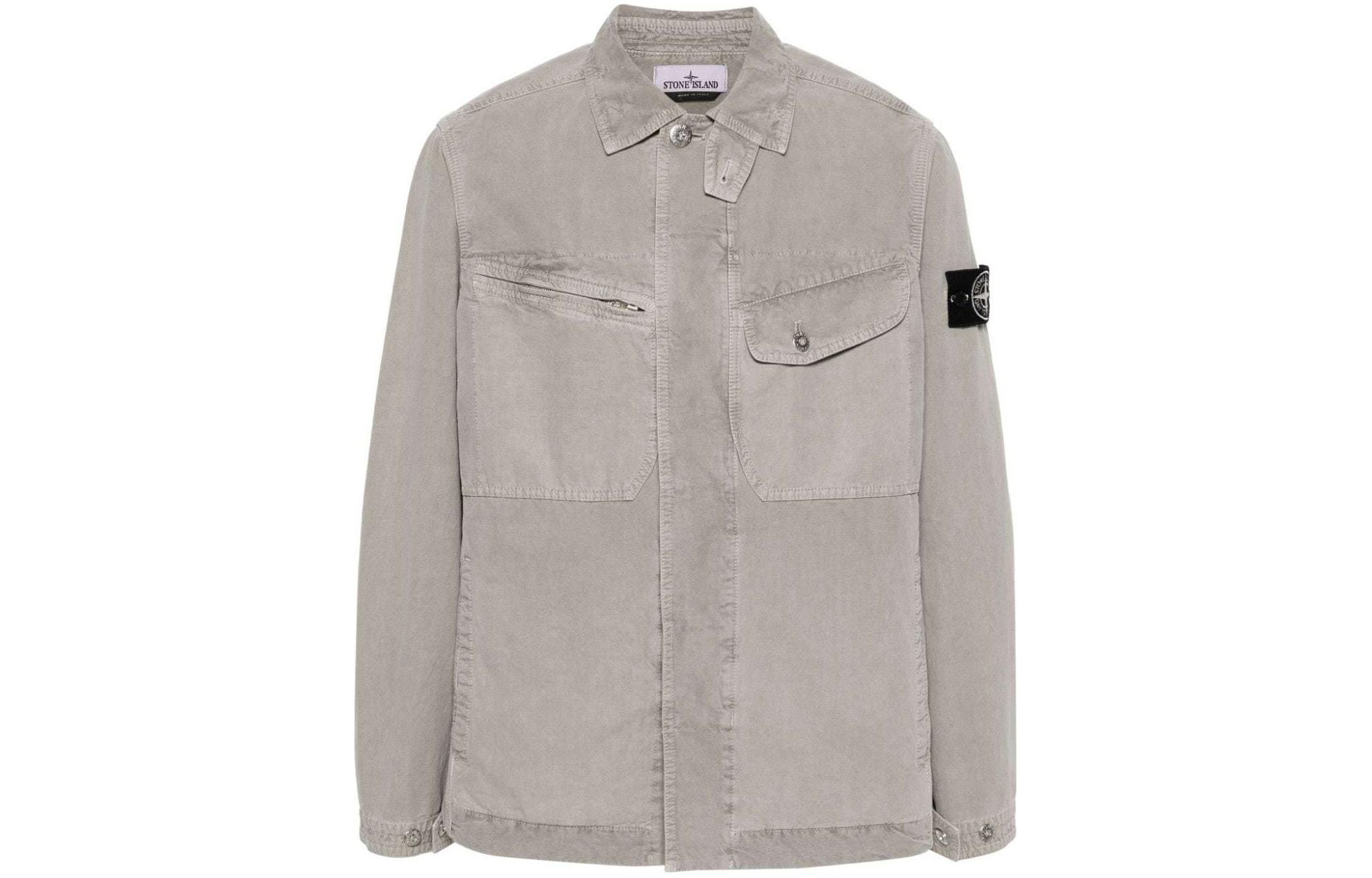 STONE ISLAND SS24 Button-Up Jacket Compass Badge White Label Light Grey . 8015440T1-V0064 圖 2