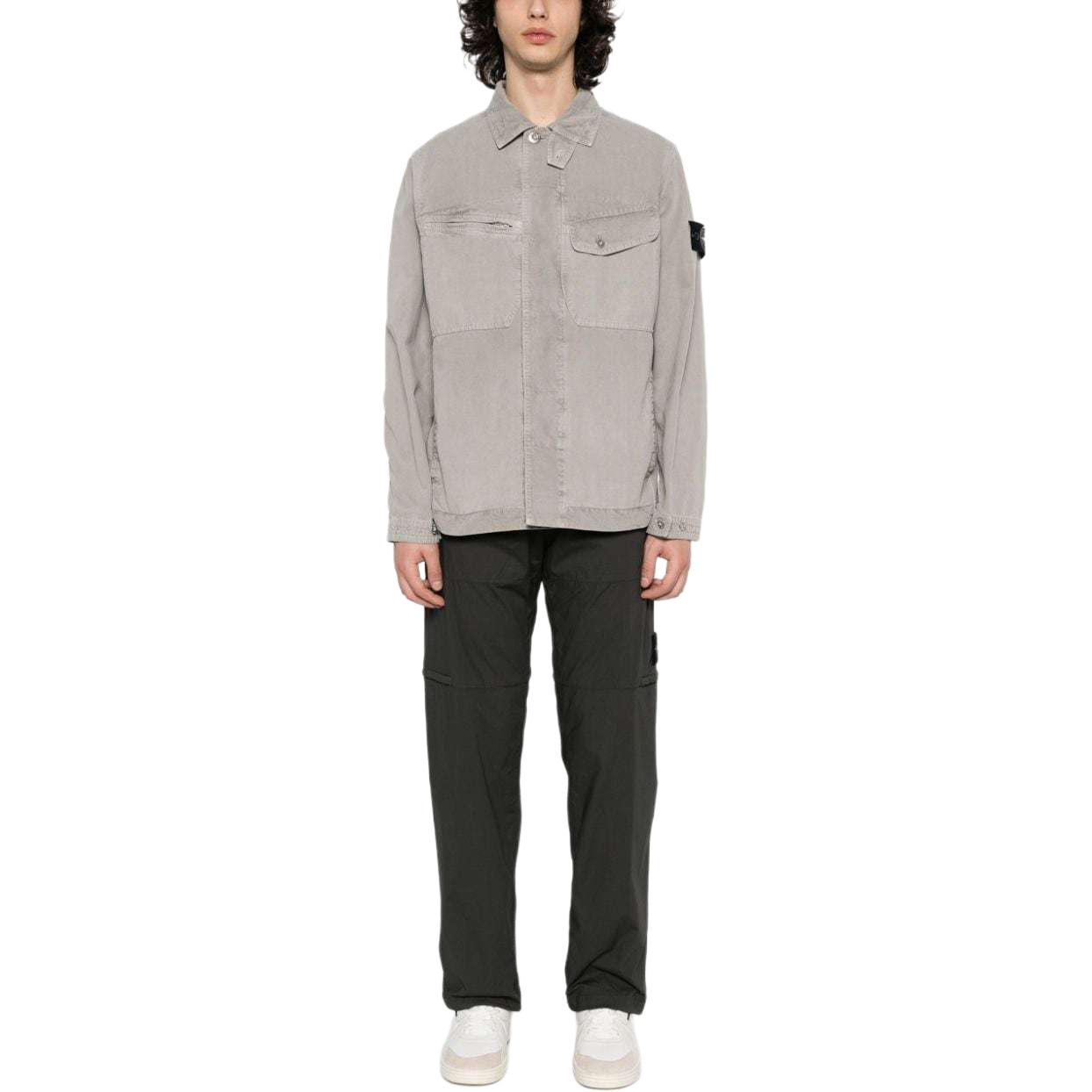 STONE ISLAND SS24 Button-Up Jacket Compass Badge White Label Light Grey . 8015440T1-V0064 圖 3