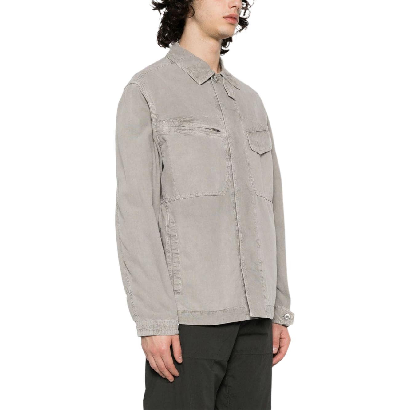 STONE ISLAND SS24 Button-Up Jacket Compass Badge White Label Light Grey . 8015440T1-V0064 圖 5