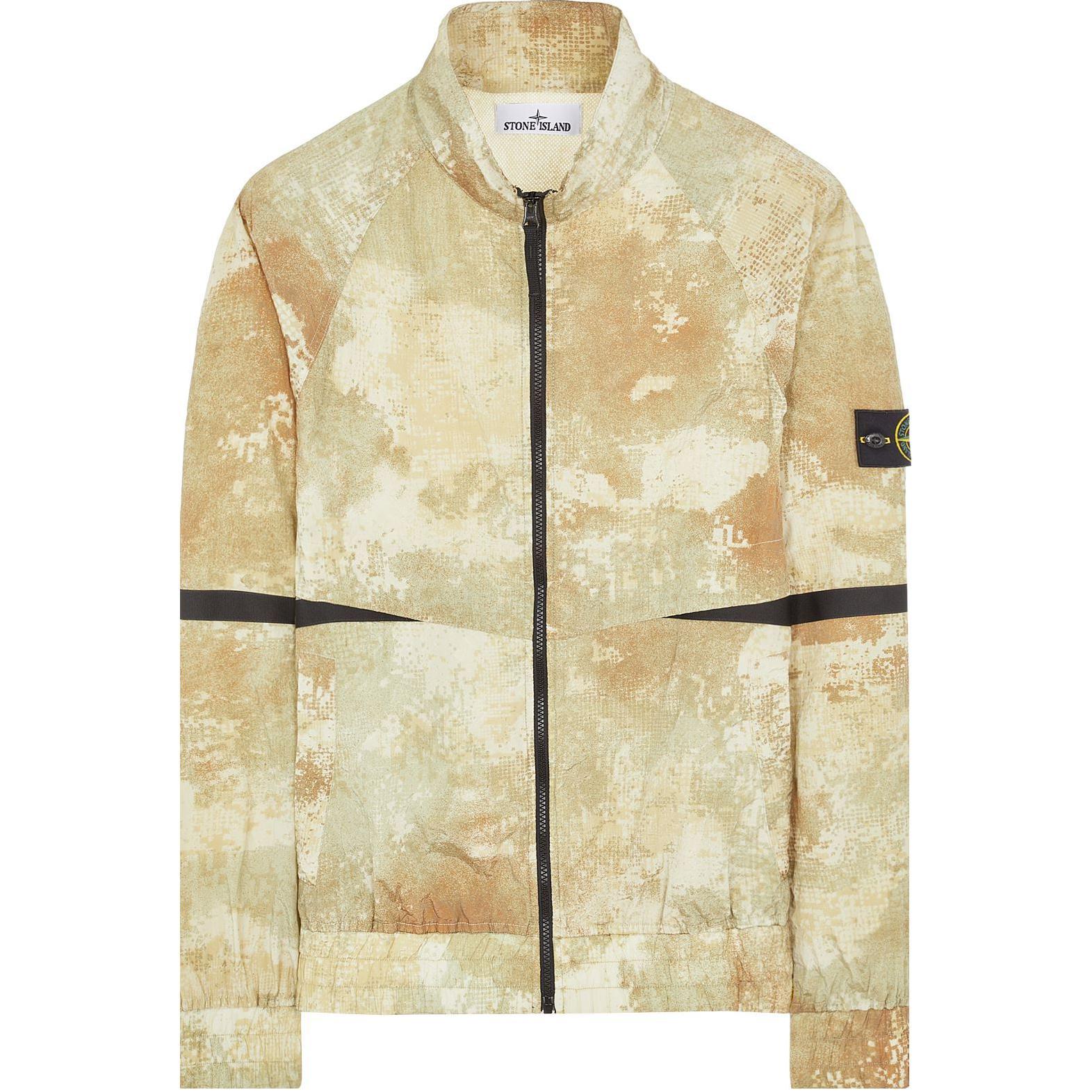 Stone Island SS24 Camouflage Zip-Up Jacket Unisex - Linen Color 8015661E1-V0090