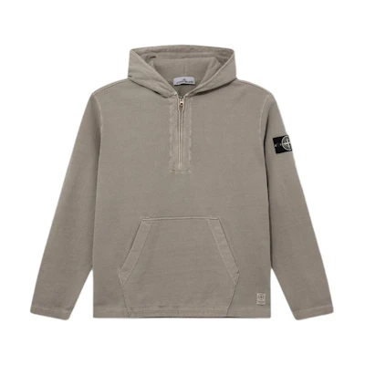 Stone Island SS24 Closed Loop Rare White Label Logo Hoodie Khaki 8015636T3-V0064
