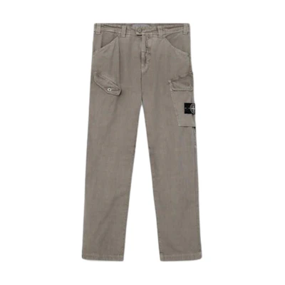 Stone Island SS24 Closed Loop Rare White Logo Relaxed Cargo Pants Grey Menswear 8015320T1-V0064