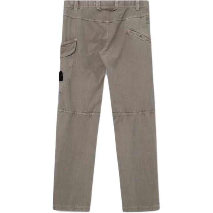 Lookbook Stone Island SS24 Logo Rare Cargo Pants Kelabu Lelaki Relaxed Fit. 8015320T1-V0064